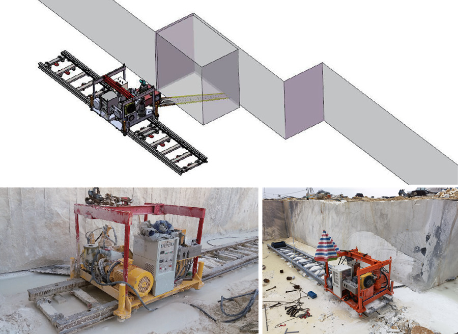Rail Type Quarry Chain Saw Machine